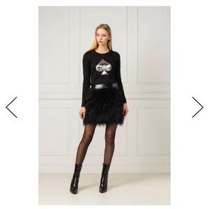 Elegant Black Feathered Skirt